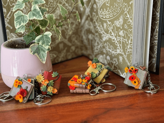 Porte clés livre d'automne 
